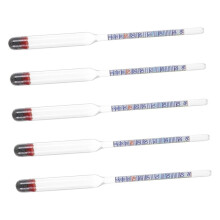 5 Stück Glasalkoholometer, Weinhydrometer, Präzises Messinstrument für Weinherstellungssets, Transparentes Messwerkzeug 0-96