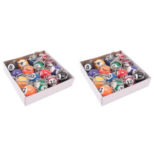 Conjunto de Chaveiro Colorido Bola de Bilhar 32 Peças, Chaveiro Mágico Bolas Oito Bolas de Bilhar Acessórios Correntes de Bilhar