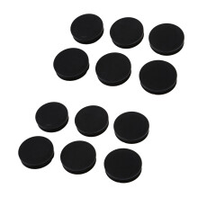12 x Black Plastic 50mm Dia Round Tubing Tube Insert Caps Covers