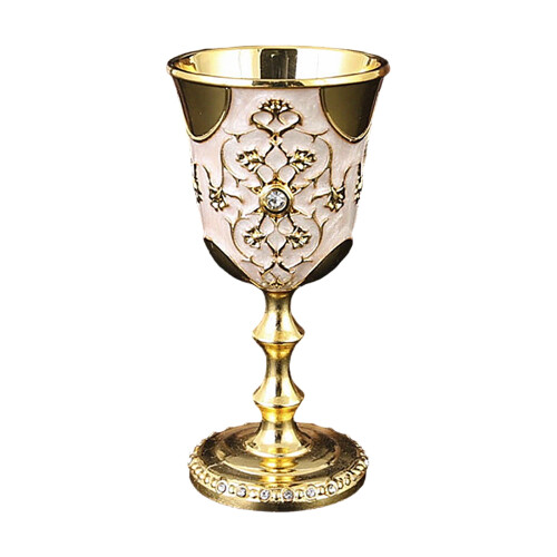 Vintaged Medieval Goblets Luxurious Crystal-golden white