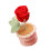 Artistic Crocheted Rose Displayed In Elegant Knitted Vase-Red 1