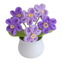 Gehaakte bloemen handgemaakte gebreide bloem lavendel-5