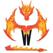 3Pcs Dragon Wing Mask and Tail Set Halloween Dragon-o yellow