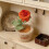 Artistic Crocheted Rose Displayed In Elegant Knitted Vase-Red 5