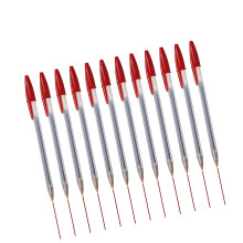 Stylo à huile en plastique pour écriture lisse, pour-Rouge