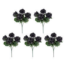 Realistic Geranium Flower for Wedding Home Decoration-Black 5