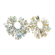 Trendy bloemendruppels oorbellen strass decoratie legering-licht