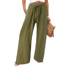Breathable And Stretchy Cotton Linen Pants For-Army Green M