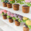 Artificial Crocheted Rose Potted Plant Double Headed Flower-B 3