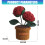 Artificial Crocheted Rose Potted Plant Double Headed Flower-B 4
