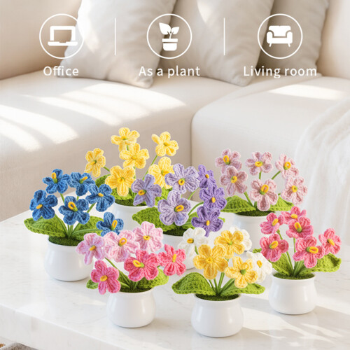 Häkelblumen, handgemachte gestrickte Lavendelblume für Auto,-2 2