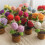Artificial Crocheted Rose Potted Plant Double Headed Flower-B 7