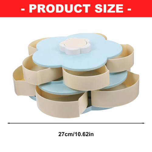 Rotating Snacks Tray With 5 Compartments And Nonslip Base Double 2