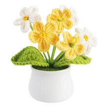 Häkeln Sie Blumen künstliche Lavendelblume kleine Topfpflanze-4