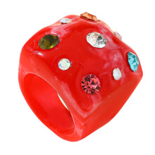 Schickes, geknittertes, geometrisches Schmuckstück, verziert-Rot