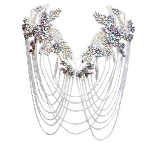 Patchs perlés brodés pour robe de mariée, embellissement-Non. 3