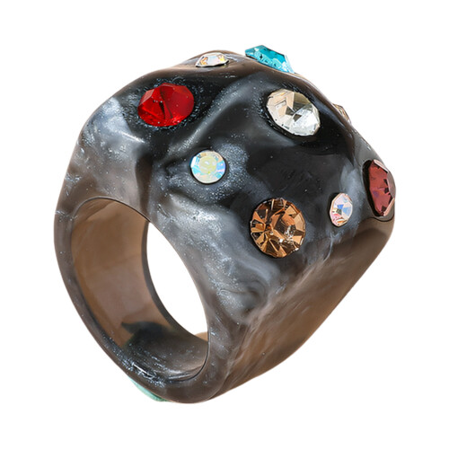 Contemporary Round Folded Rhinestones Band Stylish-Black