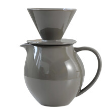 Carafe en céramique de 830ml et filtre goutteur, ensemble-gris