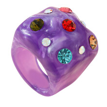 Contemporary Round Folded Rhinestones Band Stylish-Purple