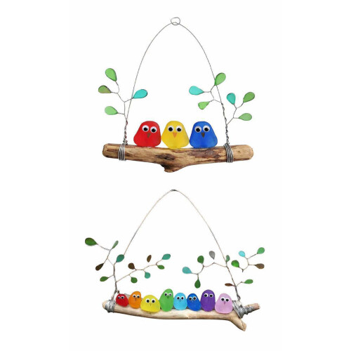 Bunte Wandkunst-Vogel-Hängeornament für-1 1