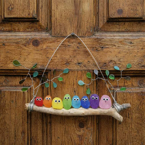 Bunte Wandkunst-Vogel-Hängeornament für-1 2