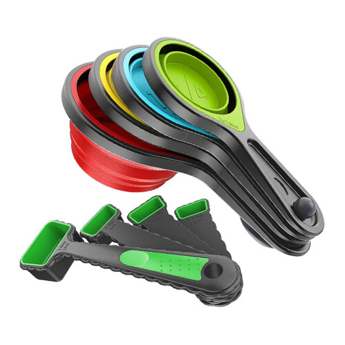 Nonstick Colorful Foldable Silicone Measuring Cup And Spoon-2 1