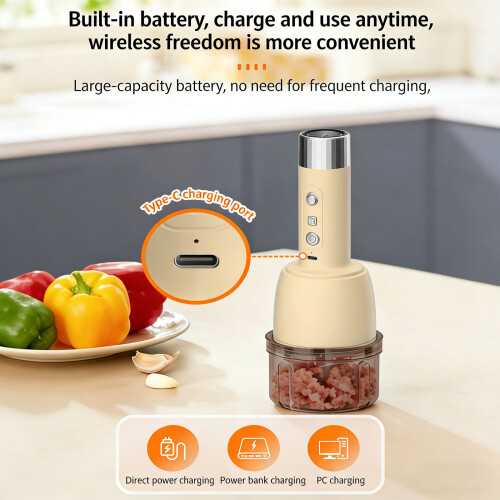 Advanced 2 In 1 Rechargeable Meat Grinder With Vacuum Protection 1