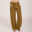 Women's cotton linen drawstring high-waisted-Light Gray S 5