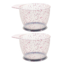 2Pcs Glitter Hair Color Bowls Pink Plastic Salon Dye Mixing Tools