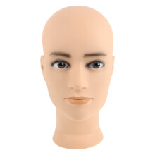 Beige Bald Male Mannequin Head for Wig Hat Glasses Display Stand