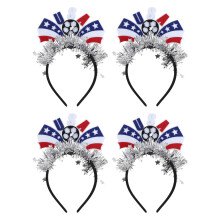 4Pcs White Soccer Headbands Plastic Sports Hair Accessories for Fans