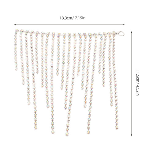 2Pcs Elegant Silver Rhinestone Fringe for Party Decor 1