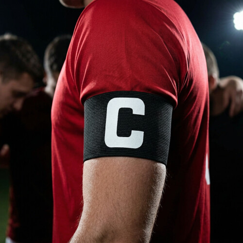 6Pcs Stretchable Black Elastic Captain Armbands for Football Training 2