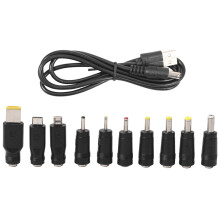 Power Cord USB to 5.5X2.1 Multifunctional Interchangeable Plug