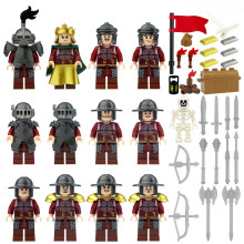 12 PCS Medieval Kingdom Court Guard and Army Minifigure Building Set Toys Pretend Play Game for Kids