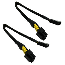 2 Pcs LP4 Male to CPU 8 Pin (4+4) EPS-12V Power Adapter Converter Sleeved Cable 13-Inch(33cm)