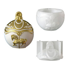 Moules à bougies en Silicone, boule de noël, pot en résine-5795