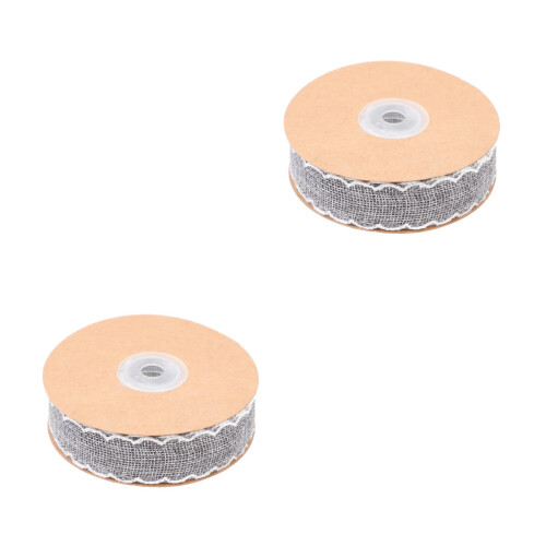2Rolls Smooth Grey Ribbons for DIY Flower and Gift Wrapping
