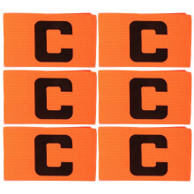 6Stk Fußball Kapitänsarmband Nylon Elastisch Orange Für Jugendtraining