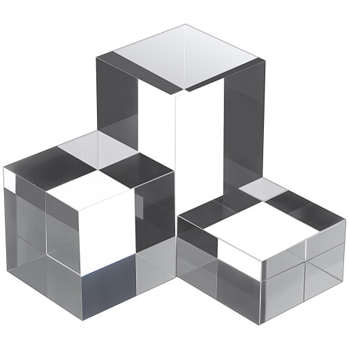 3Pièces Cube Transparent Base Stable Pour Exposition Bijoux