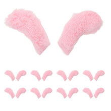 50Pcs Pink Mini Plush Bunny Ears Soft Fabric for DIY Hair Accessories