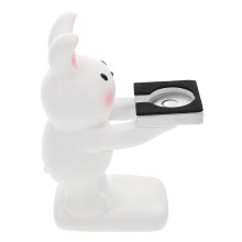 White Resin Bunny Watch Charging Base Cute Desktop Charging Dock