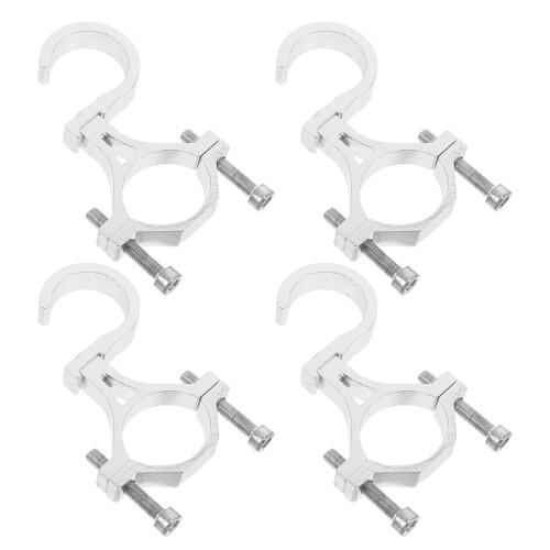 4Pcs Multi-Use Silver Scooter Hooks for Walker Wheelchair Bag Holders
