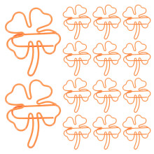 40Pcs Metal Clover Paperclips Orange Cute Binder Clips for Planner Use