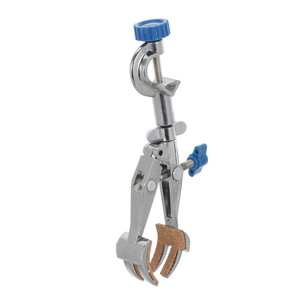 Adjustable Four-Prong Beaker Clamp Silver Zinc Alloy Lab Support 3751032322796
