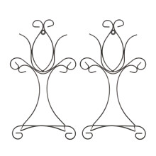 2St Wrought Iron Muurhouder - Zwarte Platte Standaard Voor Verzameling