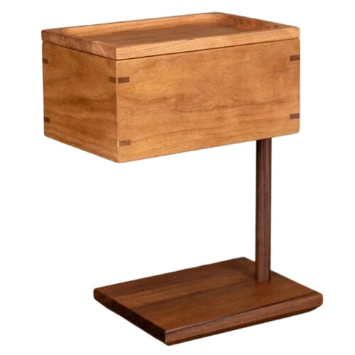 Solid Wood Desktop Vertical Paper Storage Box Light Retro Tissue Box Living Room Universal Beautiful and Practical