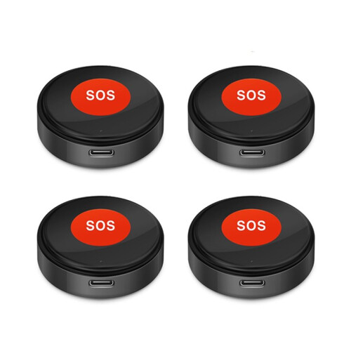 4 Pcs Tuya WiFi SOS Emergency Button Wireless One Key Call Help Home Elderly Children Security Protection A