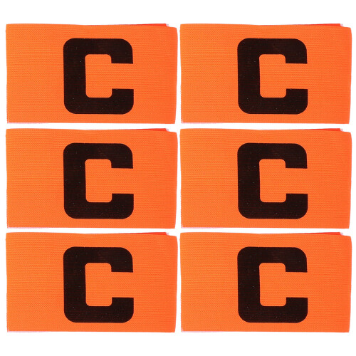 6Pièces Brassard Football Élastique Nylon Orange Ajustable