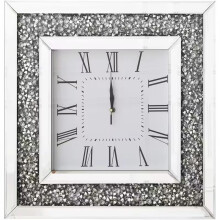 Silver Square Wall Clock Roman Numerals 30cm